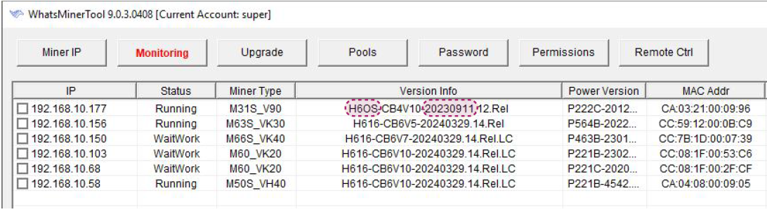 Installing the updated version of Whatsminer firmware